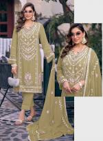 Faux Georgette Mint Green Eid Wear Embroidery Work Pakistani Suit